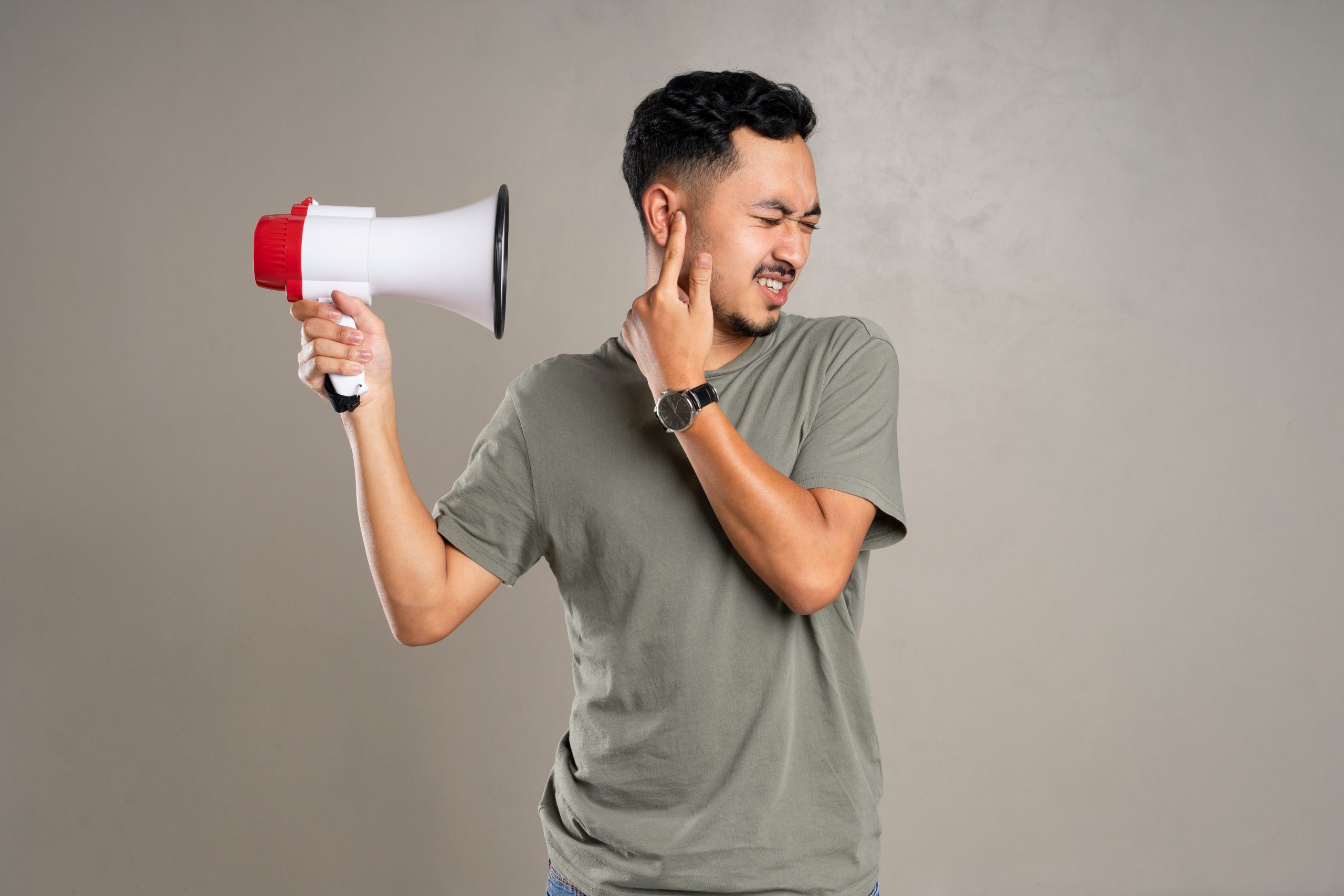 man with megaphone